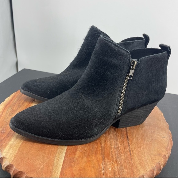 Very Volatile black calf fur ankle boots Sz 10 - Picture 3 of 10